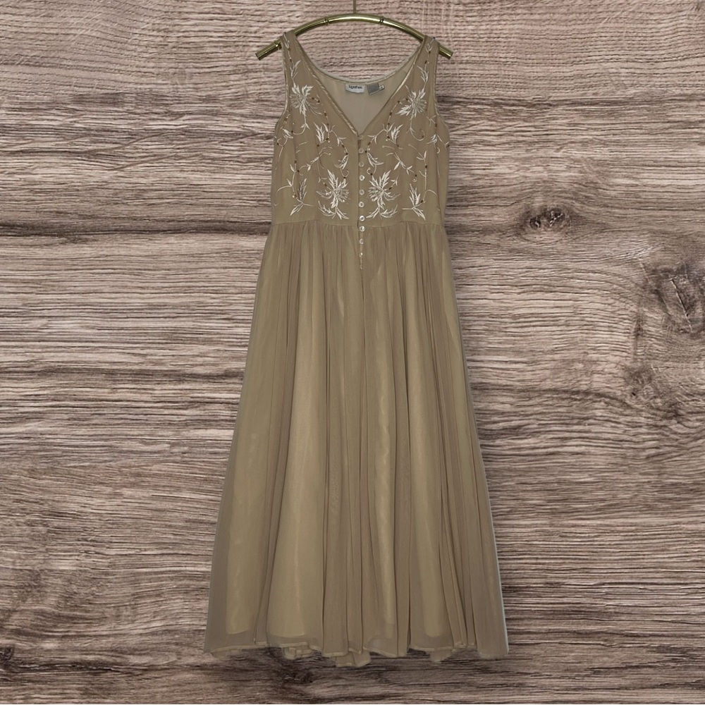 Boho Bliss: Together® Prairie Chic Pleated Dress - Picture 3 of 9
